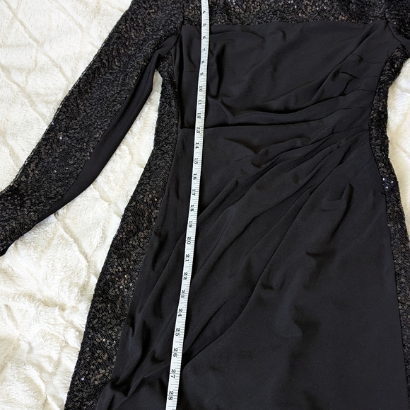 NWT Chaps Evening Dress with sequined arms - Picture 3 of 5